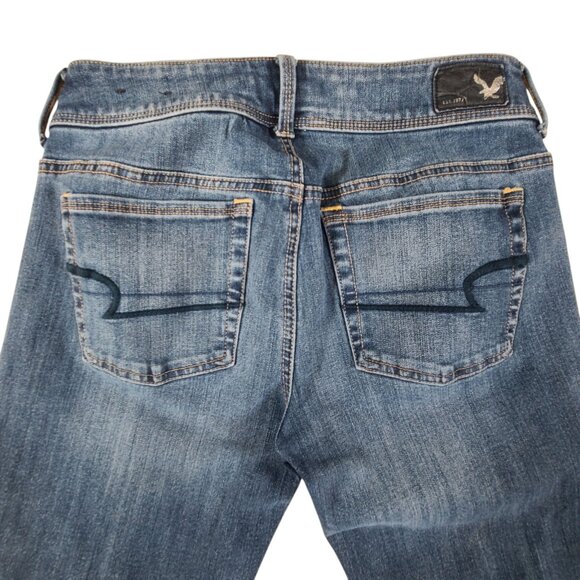 American Eagle Jeans Women 6 28x30 Low Rise Kick Boot Medium Wash VTG * - Picture 6 of 14